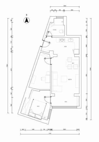 Huashan rd 1br+study 丁香公寓